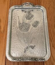 Vintage Rodney Kent Hand Wrought Hammered Aluminum Tray #408 picture