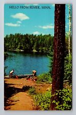 Remer MN-Minnesota, General Greetings Lake, Antique, Vintage Souvenir Postcard picture