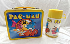 Vintage 1980 Bally Midway Pac-Man Aladdin Metal Lunchbox w/Thermos Nice picture