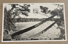 Scene On PELICAN LAKE Wisconsin WI Used 1950 Real Photo Postcard FG  picture