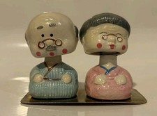 VTG Japanese Porcelain Grandparents/Elders in Kimonos Bobblehead / Nodder + base picture