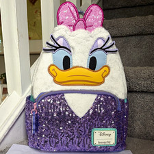 NWT GRAIL Loungefly Daisy Duck 85th Anniversary Sequin Mini Backpack picture