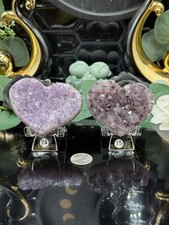 Natural Gemmy Amethyst Cluster Heart Specimens  picture