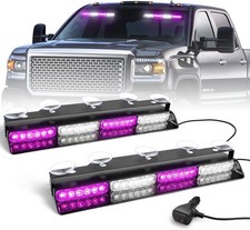 HLauto 604N Emergency Dash Strobe Lights: 2x16.8 inch Purple White Security Ligh picture