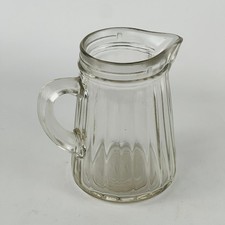 Pressed Glass Syrup Pitcher Ribbed Design; No Lid; 4 1/4” 8 oz. picture