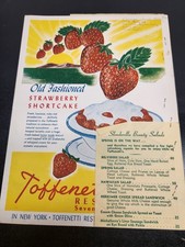 Vintage 1949 Toffenetti Restaurants Chicago New York Menu Strawberry Shortcake picture