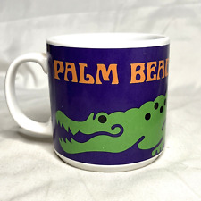 Palm Beach Mug Vintage Florida Gator Travel White Ceramic 1988 picture