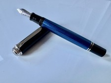 Pelikan M805  Souverän Fountain Pen Medium (M) Nib, Blue Stripes picture