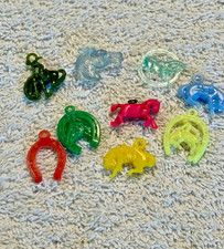 Vintage horse charms, Cracker Jack, gumball, 1970s, plastic, lot of 9, craft picture