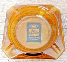 Vintage Best Western Ashtray Worldwide Lodging Logo Amber small chip see photos picture
