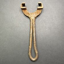 Antique 1880s Steam Locomotive Slotted Boiler Wrench Cast Iron Train Valve Tool picture