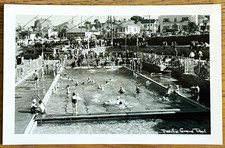 Vintage RPPC Pacific Grove Pool California Swimmers Crowd EKC Real Photo 1940s picture