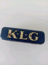 KLG Single Spark Plug Tin, vintage English garage automobilia  picture