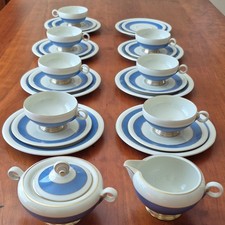 Vintage Pirkenhammer B. Altman & Co. Czech Porcelain Tea Set 25 Pc Blue Ivory picture