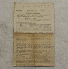 1946 WWII Displaced Person Form Lithuania DP Camp Immigration Document picture