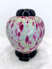 Fenton - Dave Fetty Monet's Garden Ginger Jar w Base & Lid Signed - 7.5