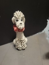 Vintage Mid-Century Noodle Poodle Figurine Italy 1950s White Ceramic Spaghetti  picture