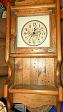 Vintage Seven Oaks Mill Co Wood Wall Clock Shelf Sawmill Country USA Quart picture