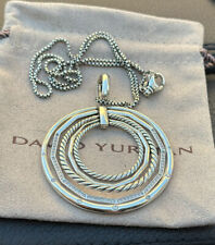 David Yurman Sterling Silver 0.49ctw Large Stax Round Pendant Necklace picture
