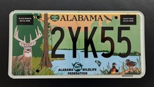 2016 AL Alabama WILDLIFE DEER Federation Duck Fish Eagle Trees License Plate 2YK picture