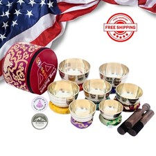 singing bowl set of 7- Simple set of 7- Chakra set of 7 - Meditation Healing set picture