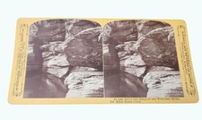 Antique Stereoview Black Hawks Cave Wisconsin River Dells H.H. Bennett 174 picture
