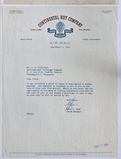 1959 vintage CONTINENTAL NUT CO chico ca LETTERHEAD condolence L O Tollefson picture