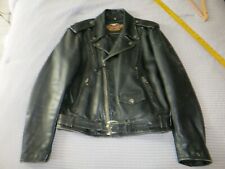 HARLEY DAVIDSON ORIGINAL DISTRESS VENTED LEATHER MOTORCYCLE JACKET SIZE - L picture