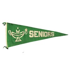 Vintage 1936 Seniors Green Felt Pennant Schloss Mfg Co Athens Ohio 30 Inch picture
