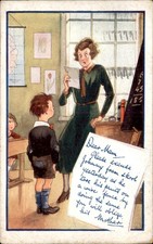 Schoolroom Humor Boy Torn Pants Comic Series c1910s-20s Vintage Postcard picture