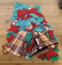 vintage christmas paper decor die cut holiday mistletoe garland bells picture