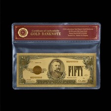 1928 $50 Dollar Bill Gold Certificate Banknote with Bag and Certificate picture