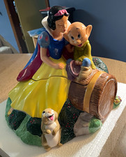 Vintage Walt Disney Classics Snow White and the Seven Dwarfs Cookie Jar w/ Dopey picture