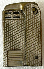 Regens Squeeze Lighter Crosshatch Pattern Vintage Art Deco Silver Tone Non Spark picture