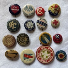 Lot of 16 Vintage Antique Pinback Buttons~Rally Days, Insurance,Convention 1920s picture