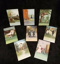 Lot Of 8 Antique Early Bamforth Funny Postcards UNUSED, UNPOSTED picture