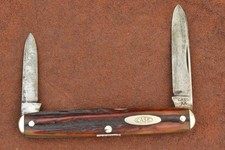 RARE VINTAGE CASE STRAIGHT XX 1940-1964 RED STAG CIGAR PEN KNIFE 5260 (31590) picture