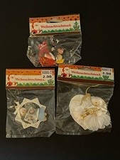 NIP 3 Vintage German Christmas Ornaments Weihnachtsschmuck NEW picture