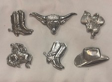 VINTAGE 6 NONY NEW YORK COWBOY MOTIF BUTTON COVERS 1.5