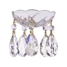 Asfour Crystal 4-Inch Chandelier Bobeche with (1.5-inch)Teardrop Prisms Gold pin picture
