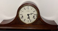 Westminster Howard Miller 612-374 Mahogany Wood Humpback Mantel Clock W/ Key picture