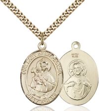 Our Lady of Mount Carmel Gold Filled Pendant with Gold Plate Curb 24 Inch Chain picture