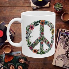 Peace Mug - peace love Coffee Mug - Boho Mug peace symbol love print picture