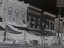 Antique Glass Negative Photo Ashtabula Ohio Street Fair Patriotic American Flags picture