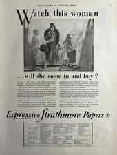 1929 Strathmore Papers Expressive Business Mittineague Mass Woman Vintage Print picture