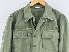 Vintage Vietnam War OG-107 Sateen Cotton Utility Shirt Military Fatigue Green Sm picture