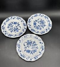 Set of 3 Vintage Blue Danube Bread & Butter Plates Blue Onion Pattern 6.75