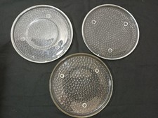 Textured Clear Footed Flat Glass Dish Bowl - Tabletop Centerpiece Decor Set of 3 picture