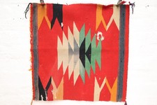 ATQ Navajo Indian Germantown Sampler Rug 22x22 Red Eye Dazzler Weaving Textile picture