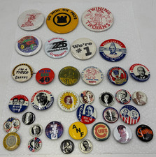 Vintage Political Campaign & OTHER Repro Pinback Button Lot Nixon FDR Hoover JFK picture